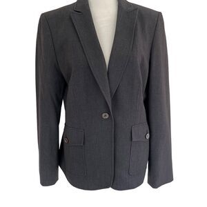 Calvin Klein Stretch gray lined 1 button blazer size 8.